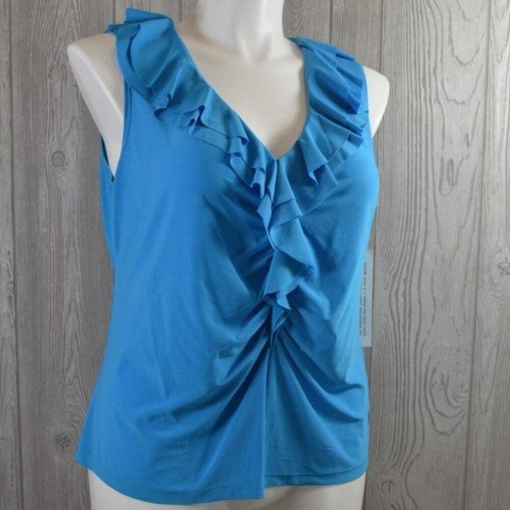 NWT Amanda Slinky Knit Top Shirt Ruffled 1X PLUS SIZE